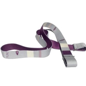 suzy yoga strap – grey stretching strap w/ metal buckles | yune yoga